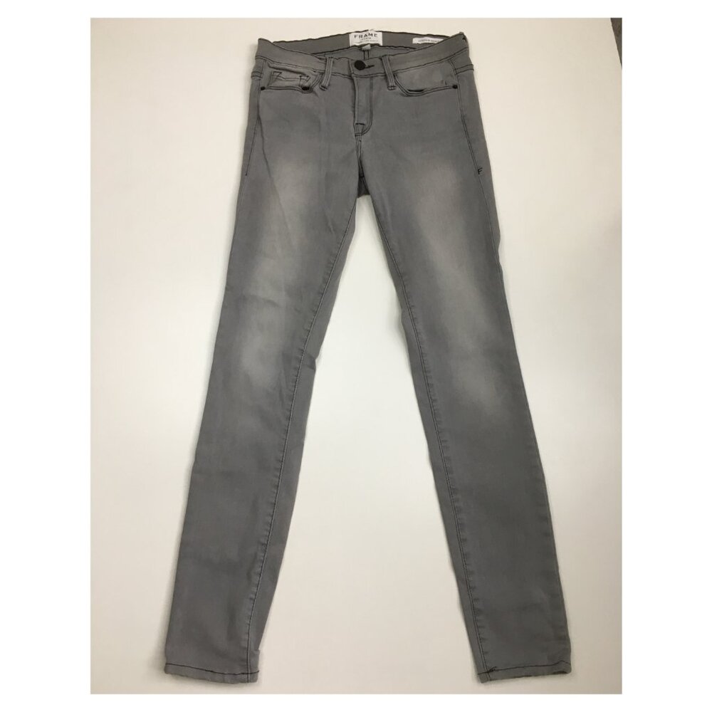 FRAME Denim Gray Westgate 5 Pocket Logo Hardware Le Skinny De Jeanne Crop Jeans